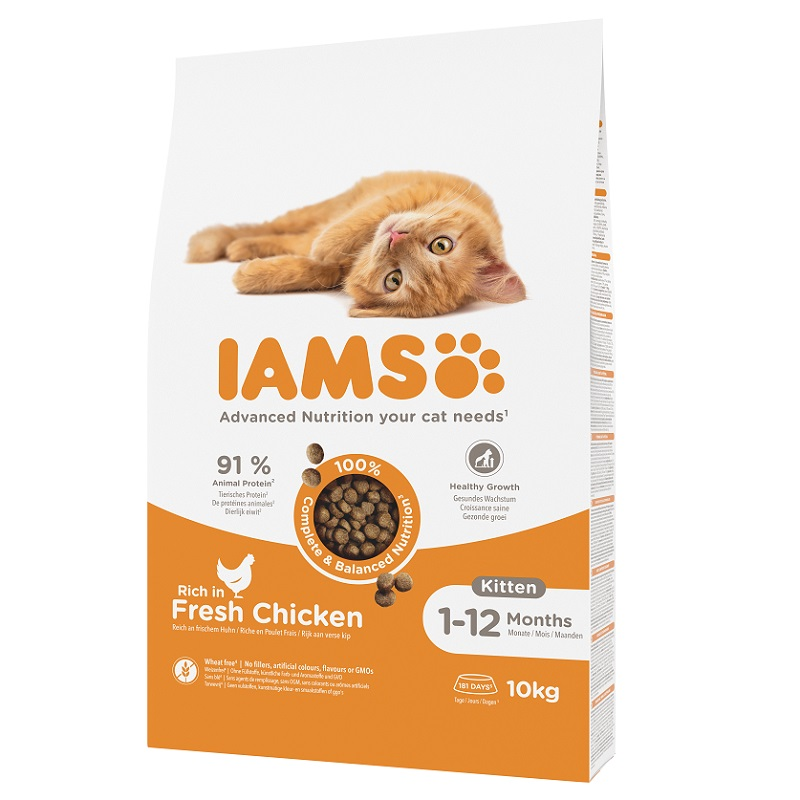 EUKANUBA IAMS for Vitality with fresh chicken 10kg kittens kaķu barība