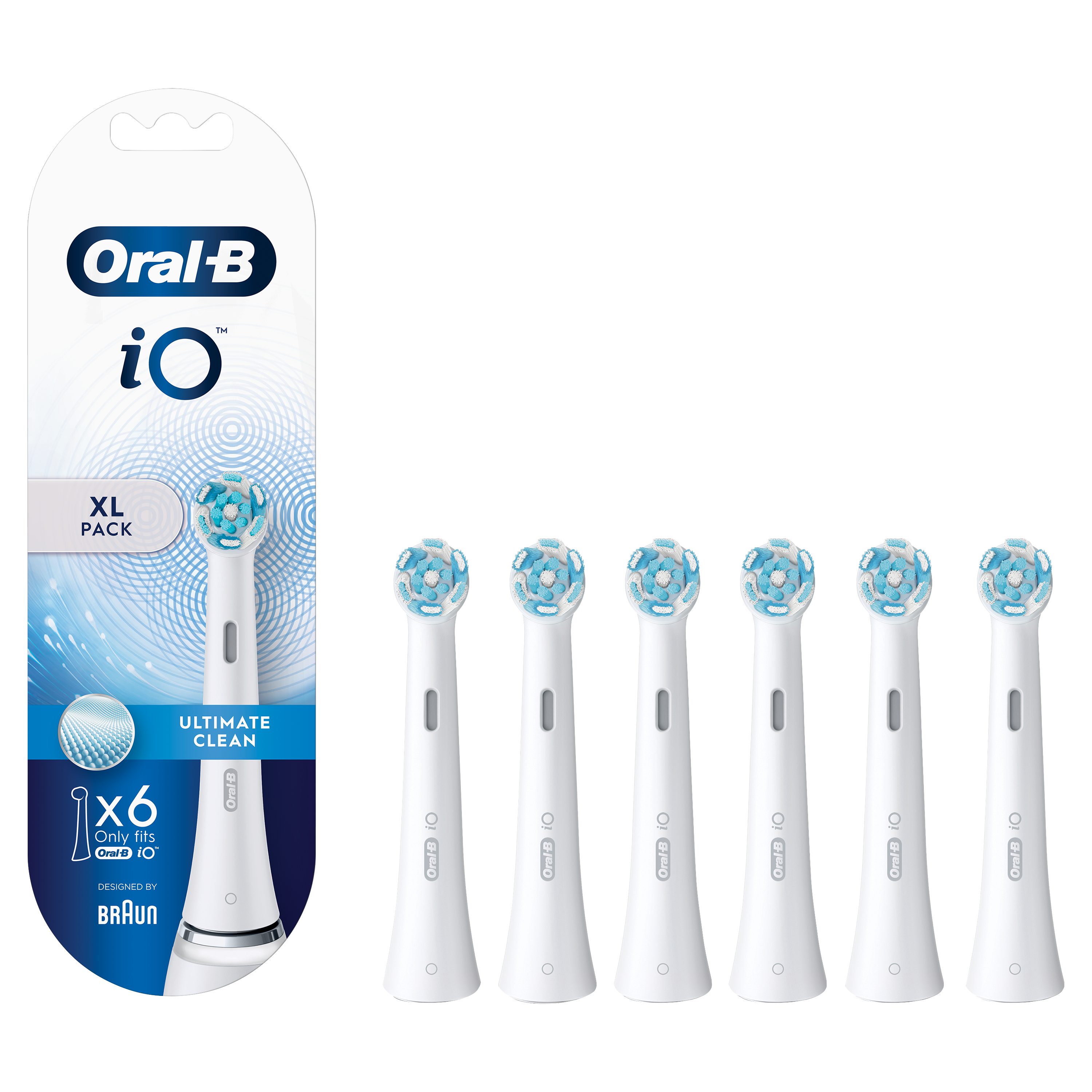 Oral-B Toothbrush replacement iO Ultimate Clean Heads, For adults, Number of brush heads included 6, White mutes higiēnai