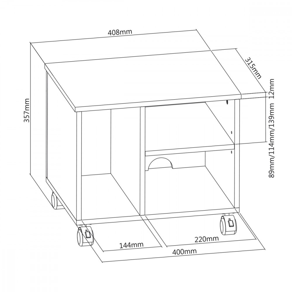 Cabinet on wheels 2 shelves Maclean MC-477 projektora aksesuārs