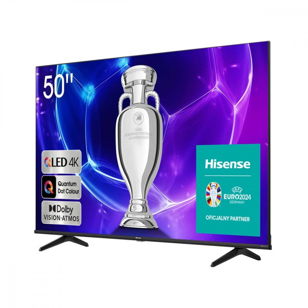 Hisense E7KQ, 50", Ultra HD, QLED, sanu stativs, melna - Televizors