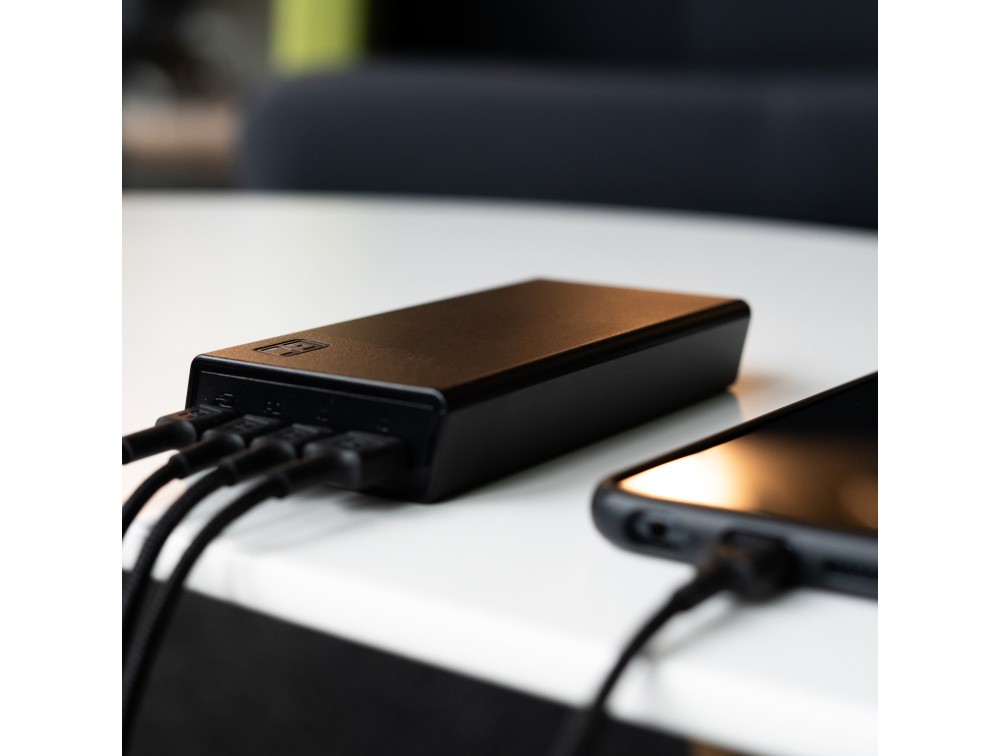 Green Cell Powerbank PowerPlay 20S Black 20000mAh 22,5W 3x USB-C 1x USB-A Powerbank, mobilā uzlādes iekārta