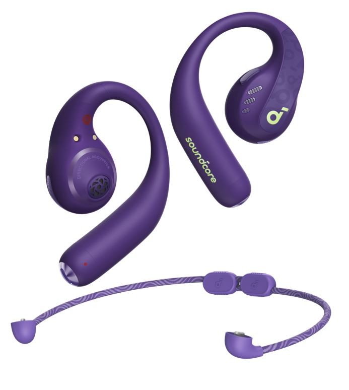 On-Ear Headphones SoundCore AeroFit Pro purple austiņas