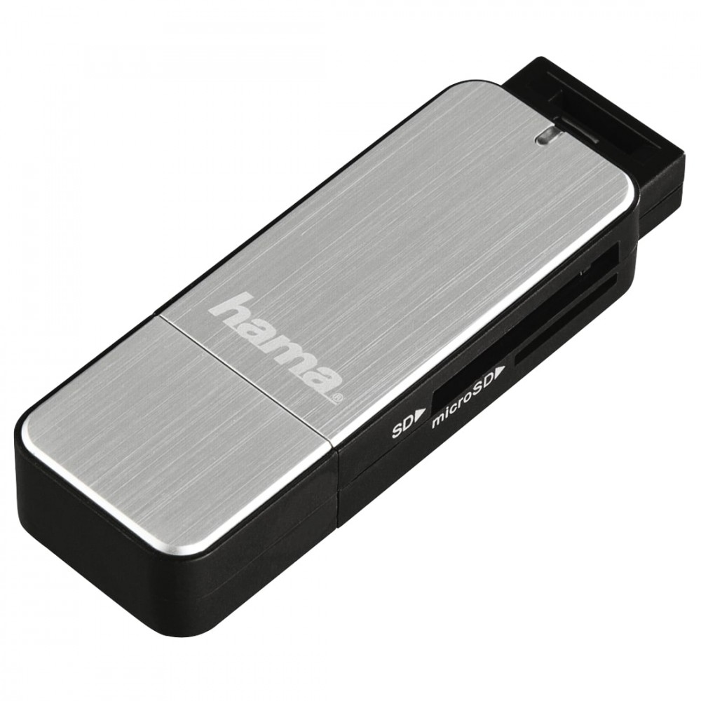 Card reader SD/microSD USB 3.0 silver 123900 (4047443200068) karšu lasītājs