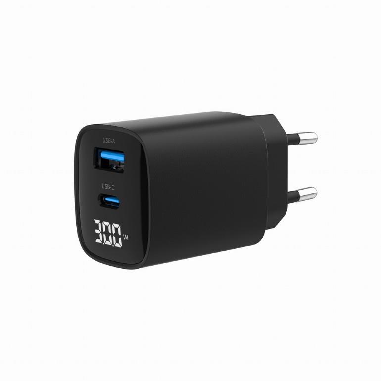 GEMBIRD 2-port 30W USB fast charger LCD iekārtas lādētājs