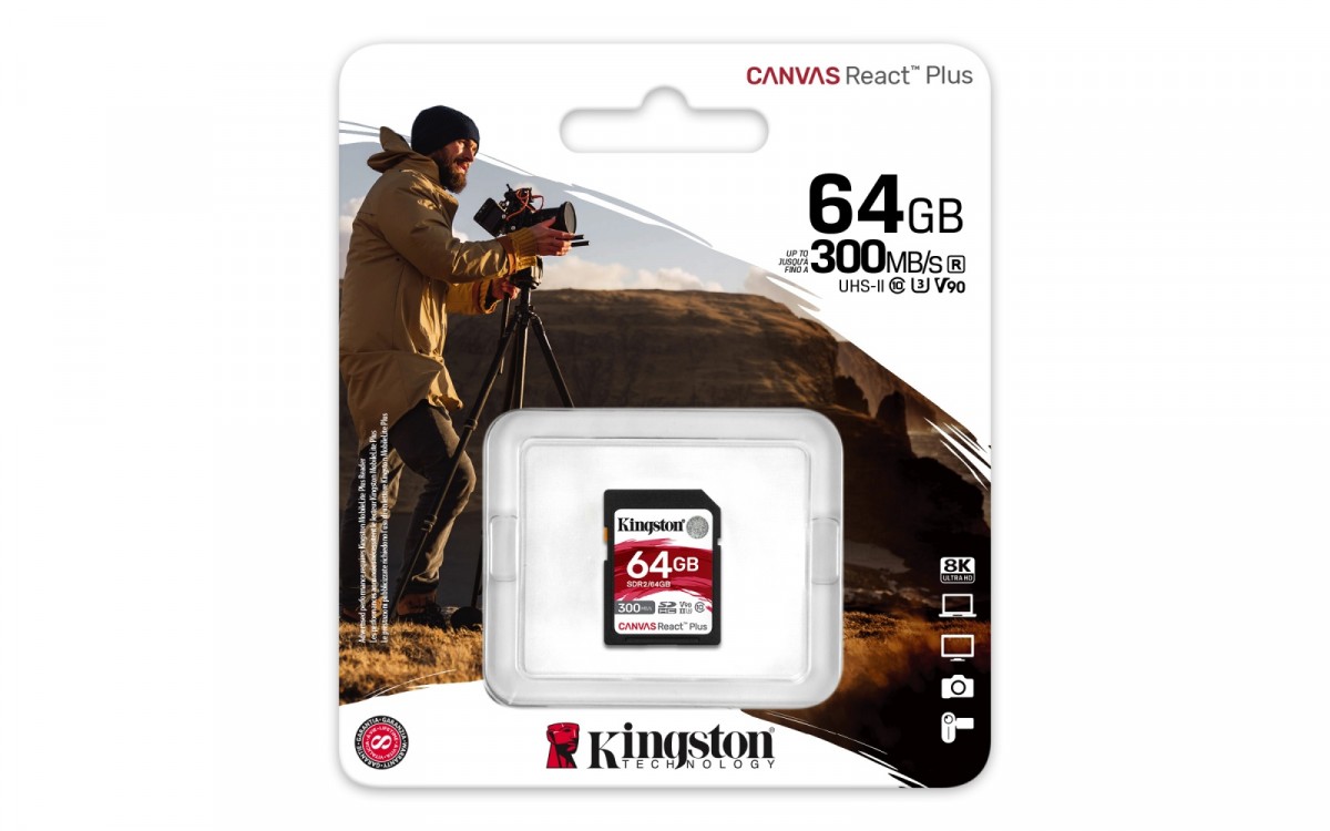 KINGSTON Memory card SD 64GB Canvas React Plus 300/260 UHS-II U3 atmiņas karte