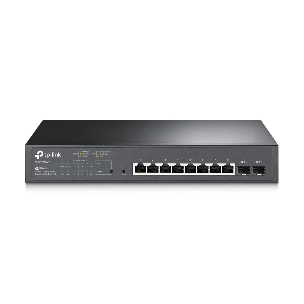 TP-Link JetStream TL-SG2210MP - switch - 10 ports - smart - rack-mountable datortīklu aksesuārs