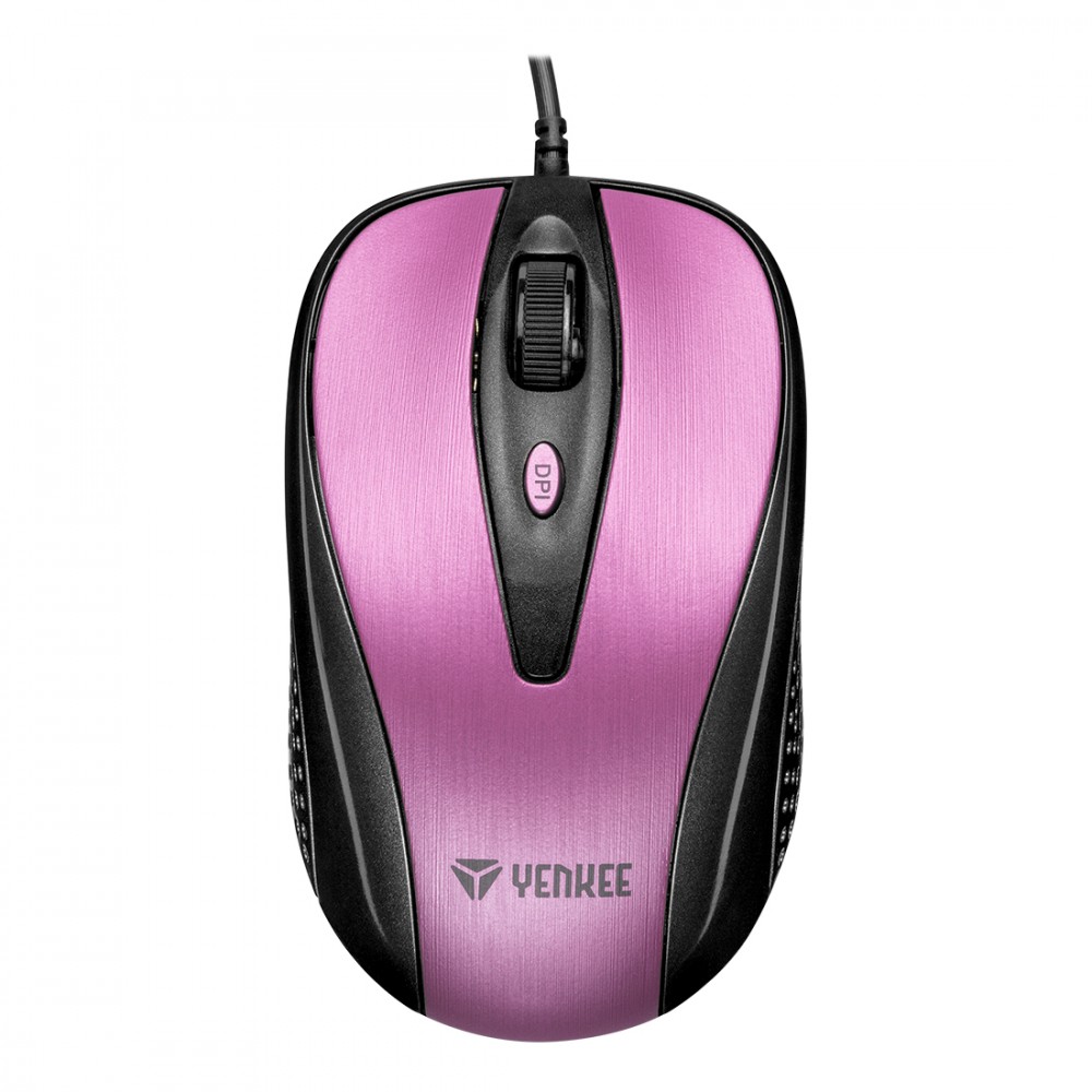 Wired mouse USB, 4 buttons, optical, symmetrical, Optic 2400DPI Pink YMS 1025PE QUITO (8590669212231) Datora pele