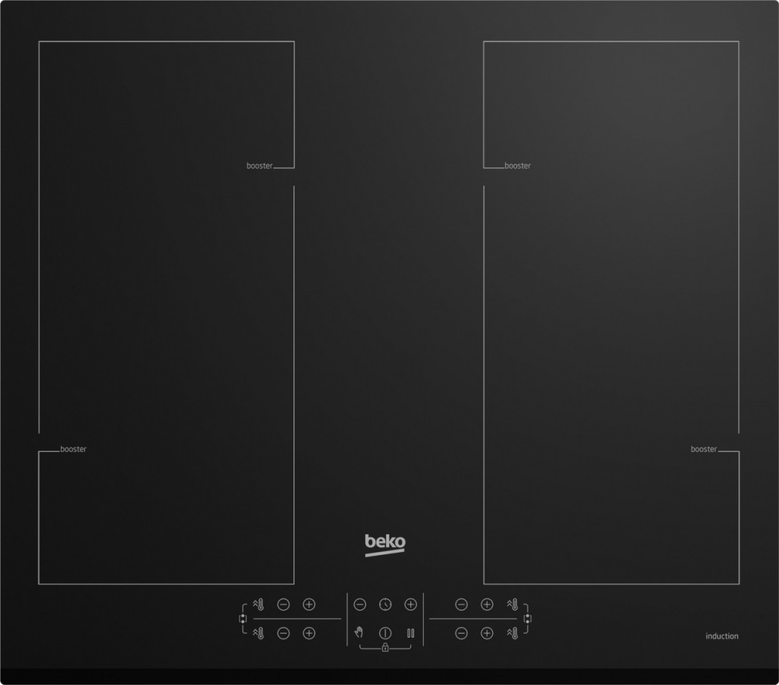 Beko HII64206F2MT Black Built-in 58 cm Zone induction hob 4 zone(s) plīts virsma