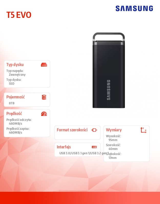 Samsung MU-PH8T0S/EU Portable SSD 8TB Samsung Ārējais cietais disks