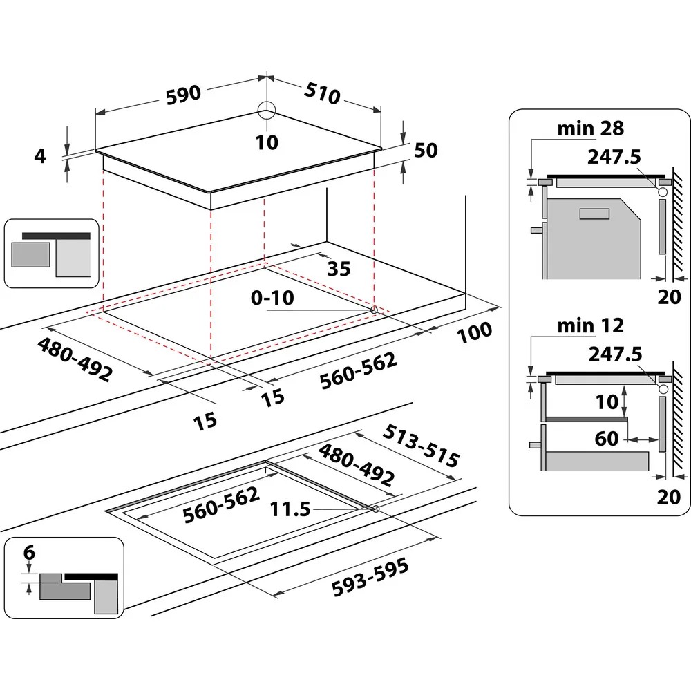 Induction hob WLB4060CPNE WLB4060CPNE (8003437642463) plīts virsma