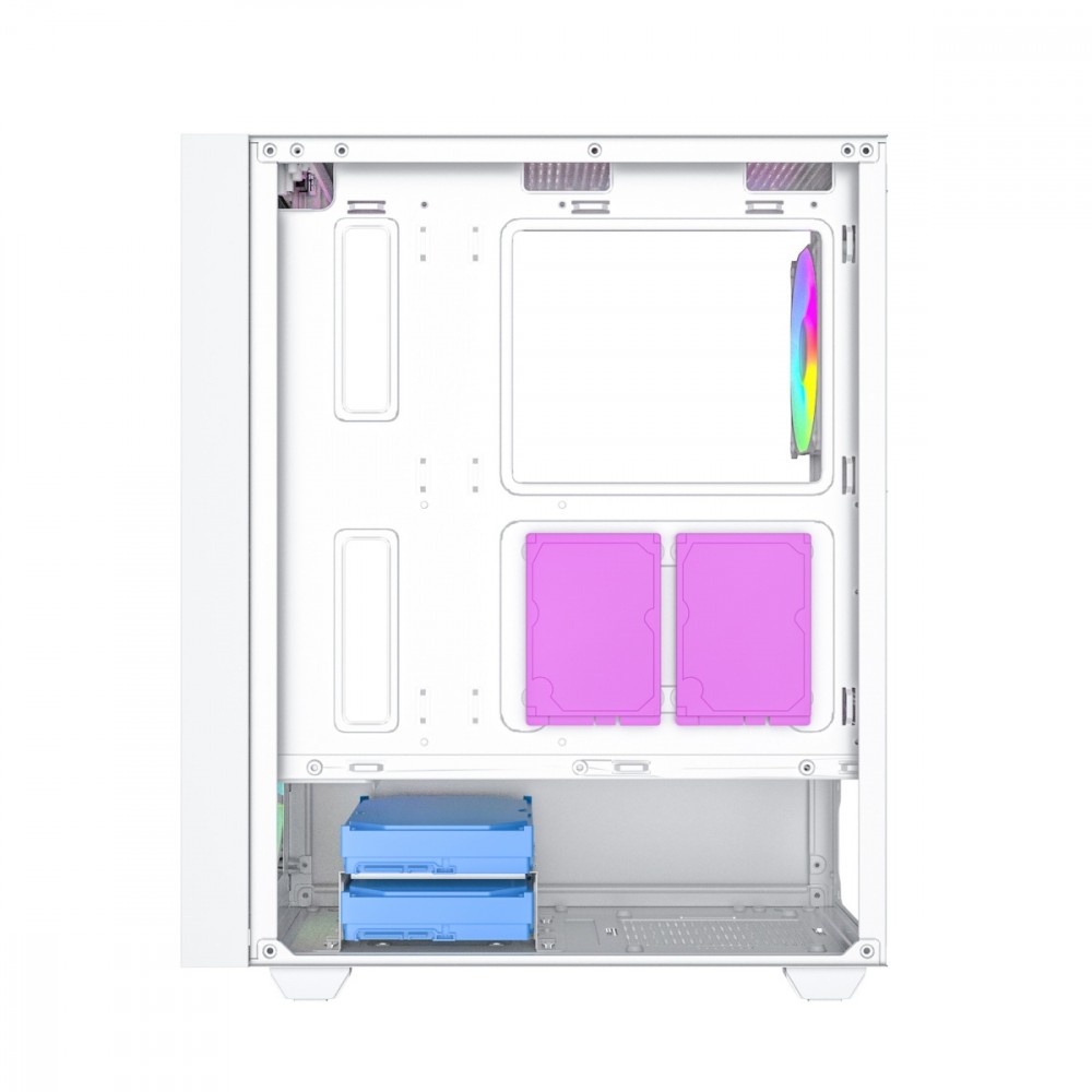 Gembird Fornax 4000W ARGB gaming ATX computer case, Midi Tower, backlight, White Datora korpuss