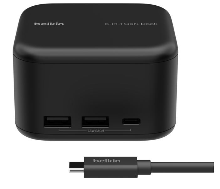 Belkin CONNECT USB-C 6-in-1 Core GaN (130W) 96W PD     INC018vfBK USB centrmezgli