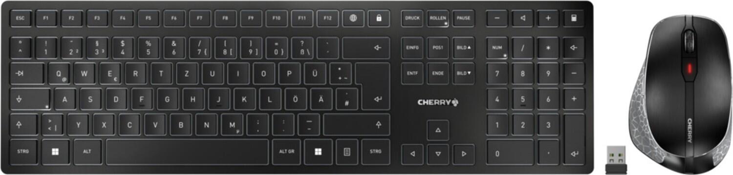 CHERRY TAS Desktop-Set DW 9500 SLIM Wireless DE-Layout sw klaviatūra