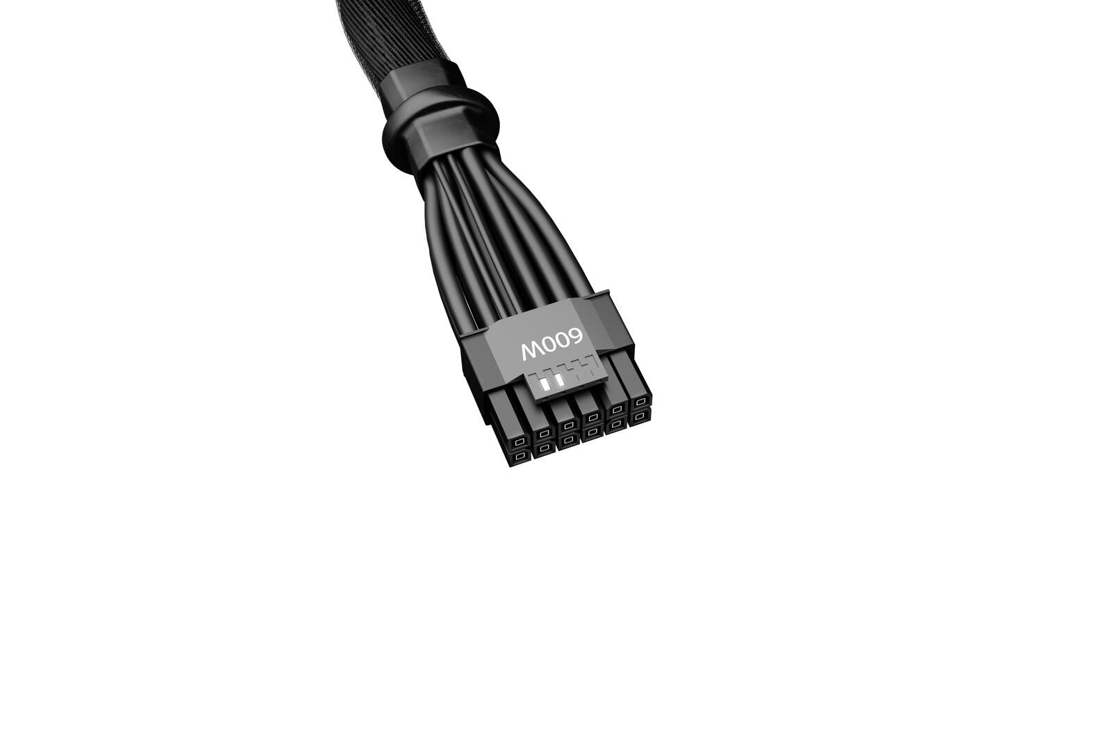 be quiet! 12VHPWR PCIe adapter cable (black, 0.6 meter) kabelis datoram