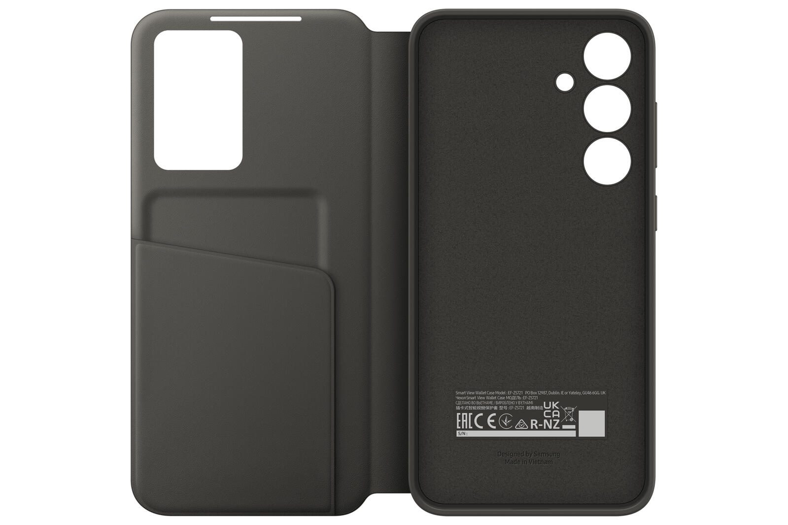 Samsung Smart View Wallet Case fur das Galaxy S24 FE (Black) EF-ZS721CBEGWW (8806095768434) aksesuārs mobilajiem telefoniem