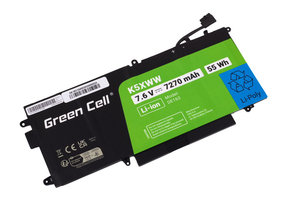 Green Cell Laptop Battery K5XWW for Dell Latitude 7390 2-in-1 5289 7389 akumulators, baterija portatīvajiem datoriem