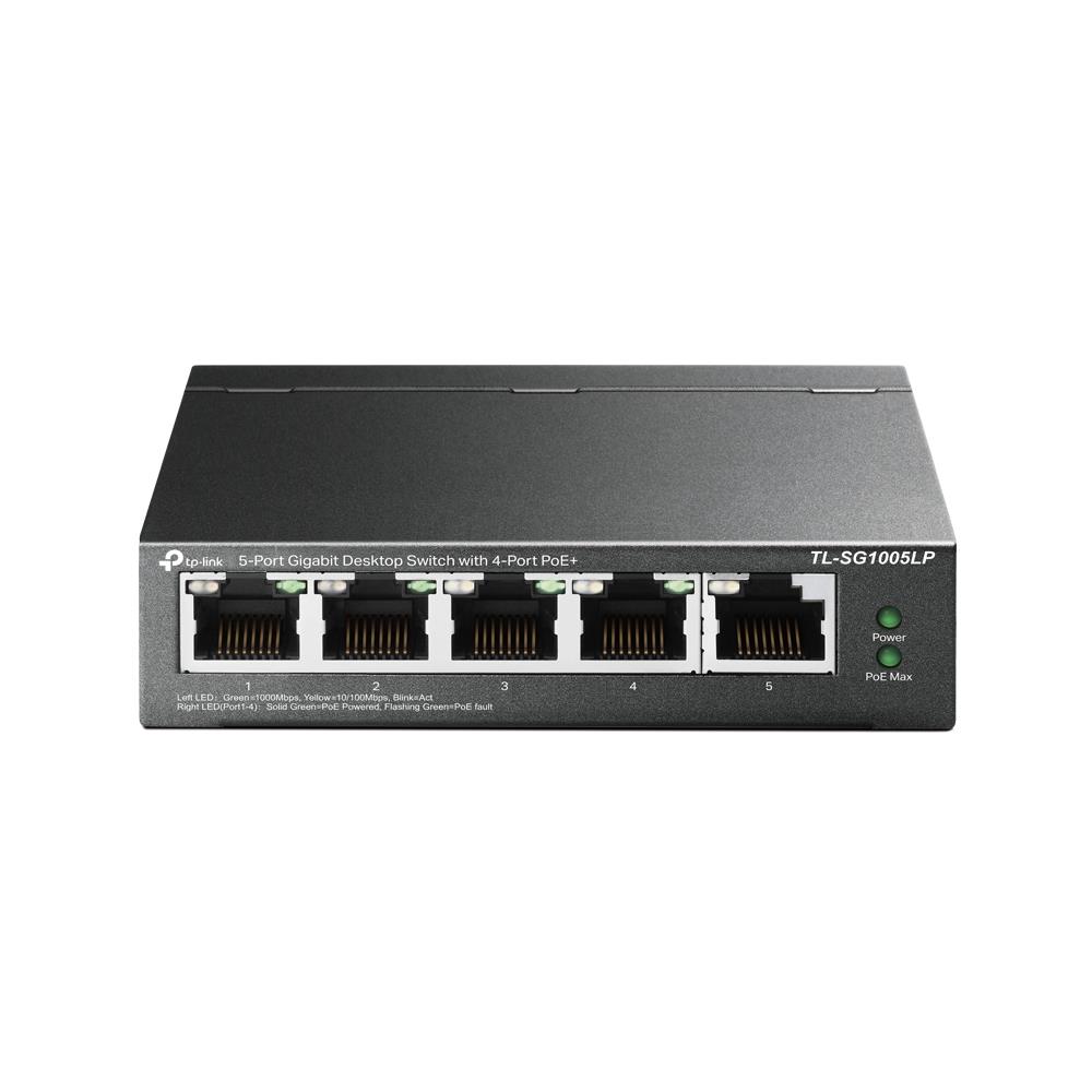 TP-LINK | Switch | TL-SG1005LP | Unmanaged | Desktop | PoE+ ports quantity 4 | Power supply type External komutators