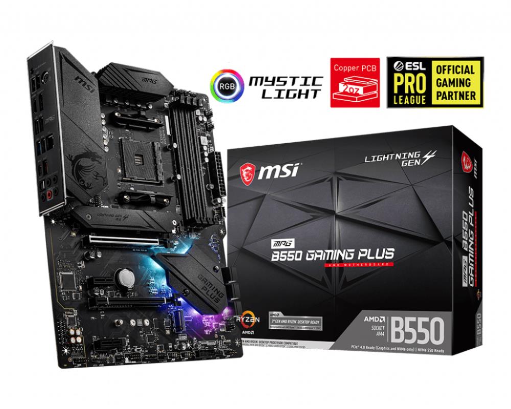 MSI MPG B550 GAMING PLUS - Motherboard - ATX - Socket AM4 - AMD B550 4719072731885 pamatplate, mātesplate