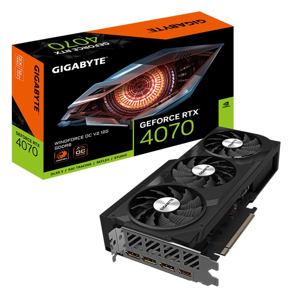 Gigabyte GeForce RTX 4070 WINDFORCE OC V2 12G | NVIDIA | 12 GB | GeForce RTX 4070 | GDDR6 | HDMI ports quantity 1 | PCI-E 4.0 | Memory clock video karte