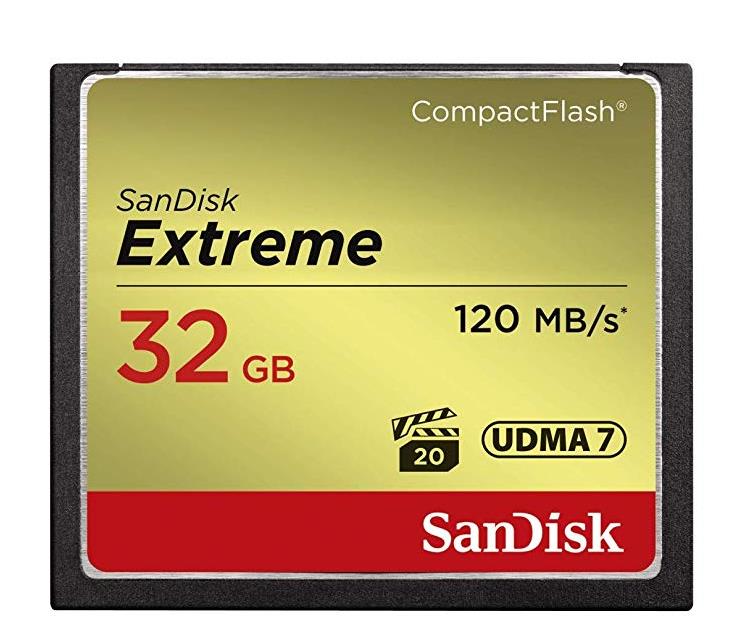 SanDisk Compact Flash Extreme 32GB UDMA7 (transfer 120MB/s) atmiņas karte