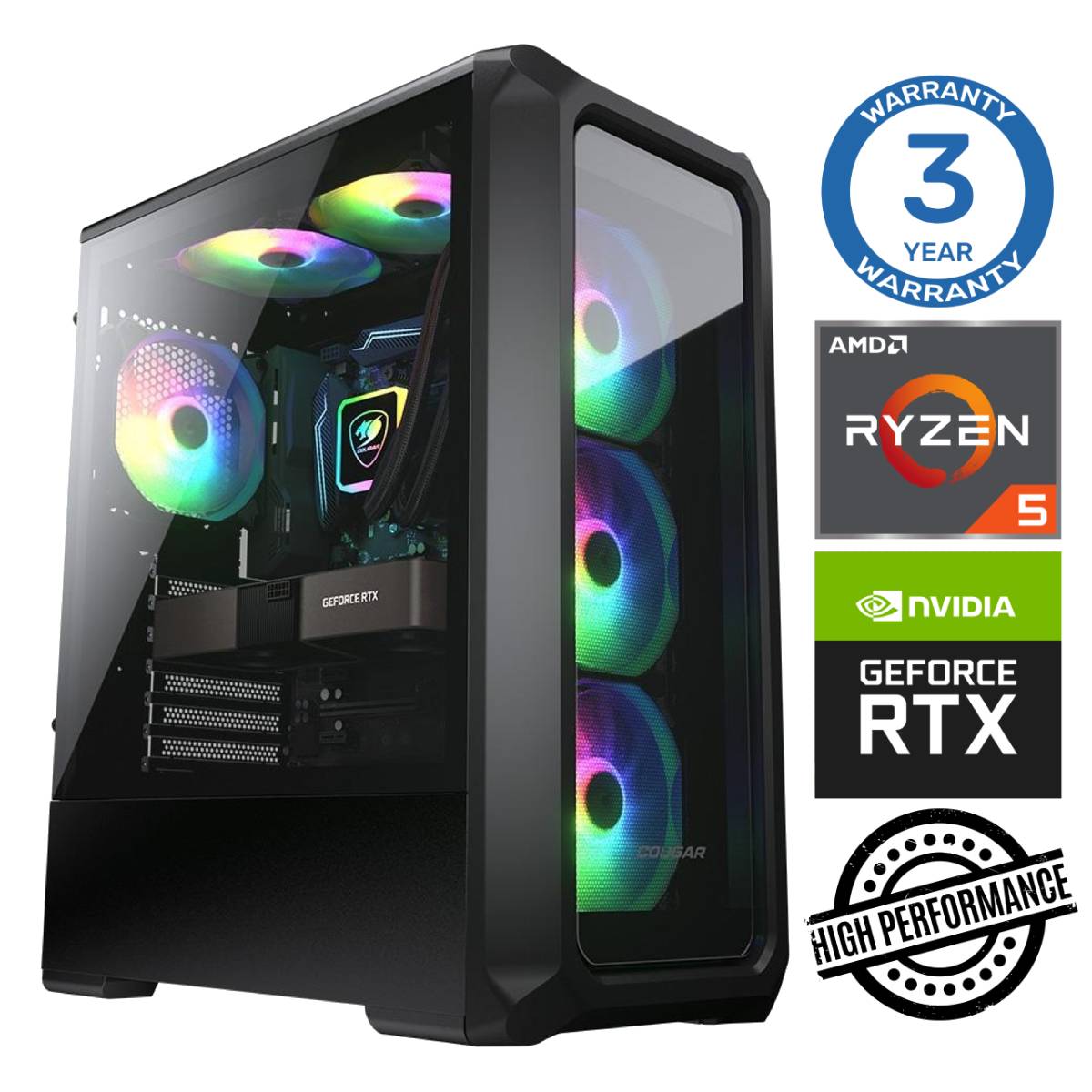 INTOP Ryzen 5 5600X 32GB 1TB SSD M.2 NVME+2TB RTX4060 8GB no-OS RW39725NS (7777411539725) dators