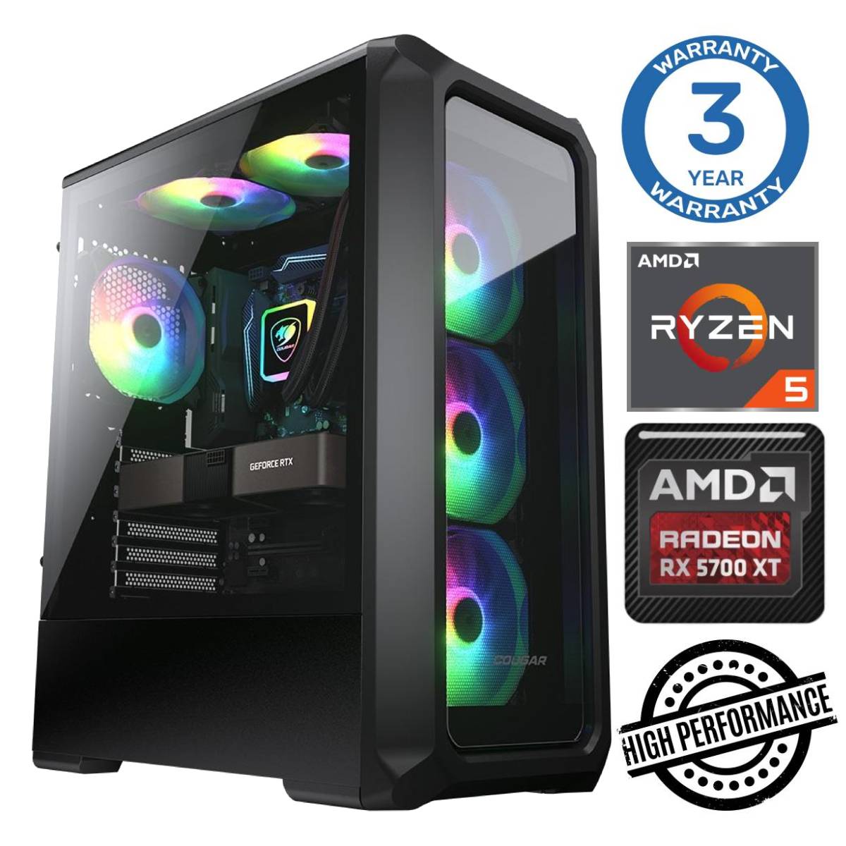 INTOP Ryzen 5 5600X 16GB 500SSD M.2 NVME+2TB RX5700 XT 8GB no-OS RW39709NS (7777411539709) dators