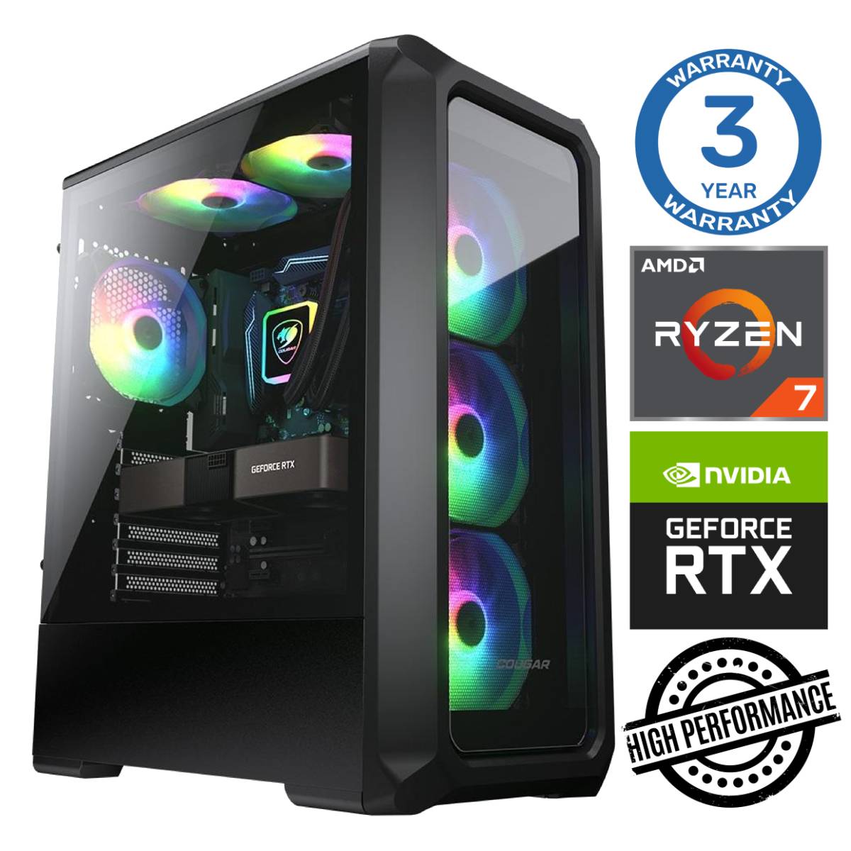 INTOP Ryzen 7 5700X 16GB 1TB SSD M.2 NVME RTX3050 6GB no-OS RW39769NS (7777411539769) dators