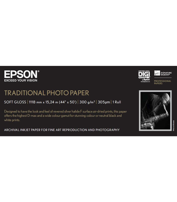 Epson Traditional Photo Paper - Fotopapier - Rolle (111,8 cmx 15 m) - 300 g/m2 - for Stylus Pro 11880, Pro 3880, Pro 79 papīrs