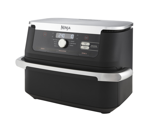 Ninja AF500EU fryer Double 10.4 L Stand-alone 2470 W Hot air fryer Black, Stainless steel ritēšanas iekārta