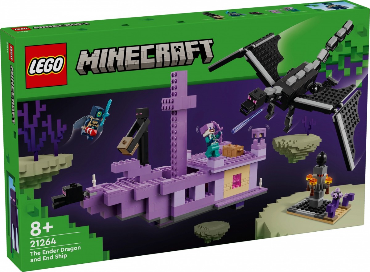 LEGO Blocks Minecraft 21264 The Ender Dragon and End Ship LEGO konstruktors