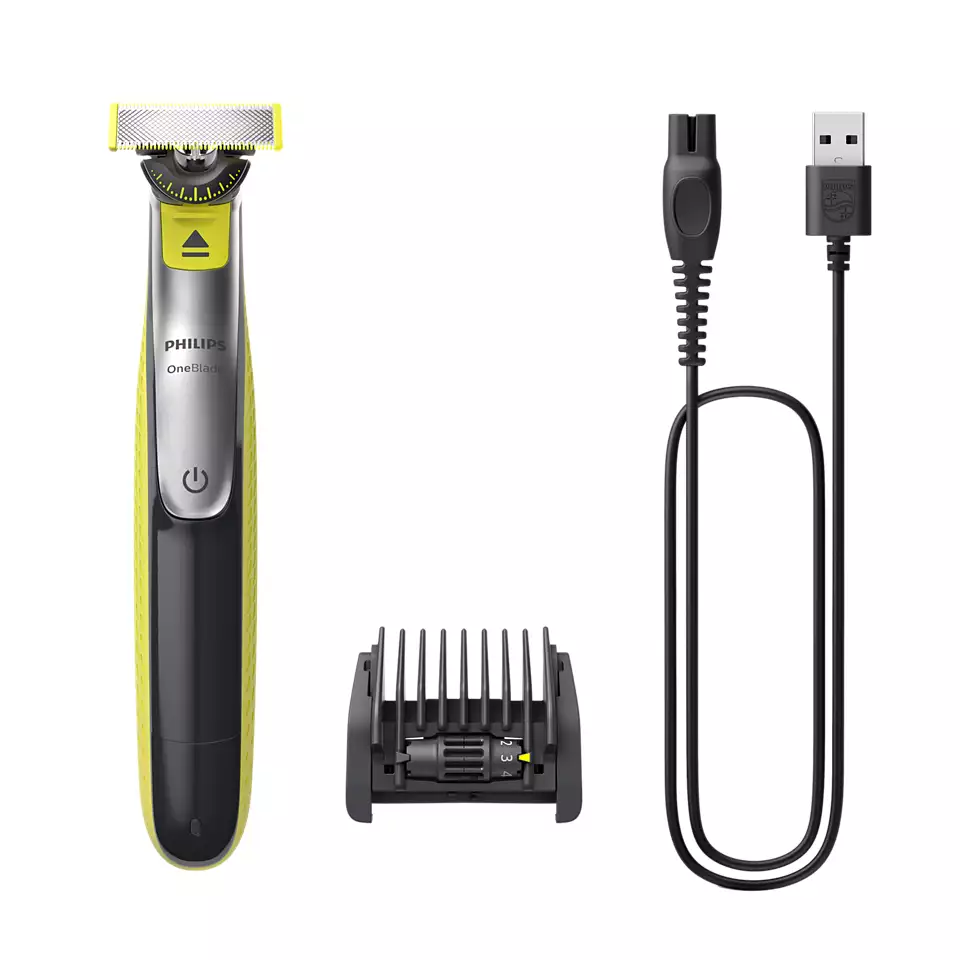 Philips Oneblade QP2734/20, 360 blade, 5-in-1 comb (1,2,3,4,5 mm), 60 min run time/4hour charging matu, bārdas Trimmeris