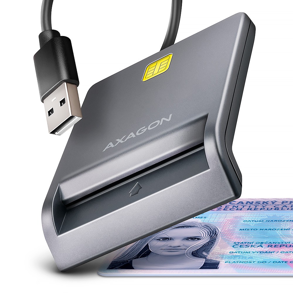 AXAGON CRE-SM3T USB Smart card FlatReader karšu lasītājs