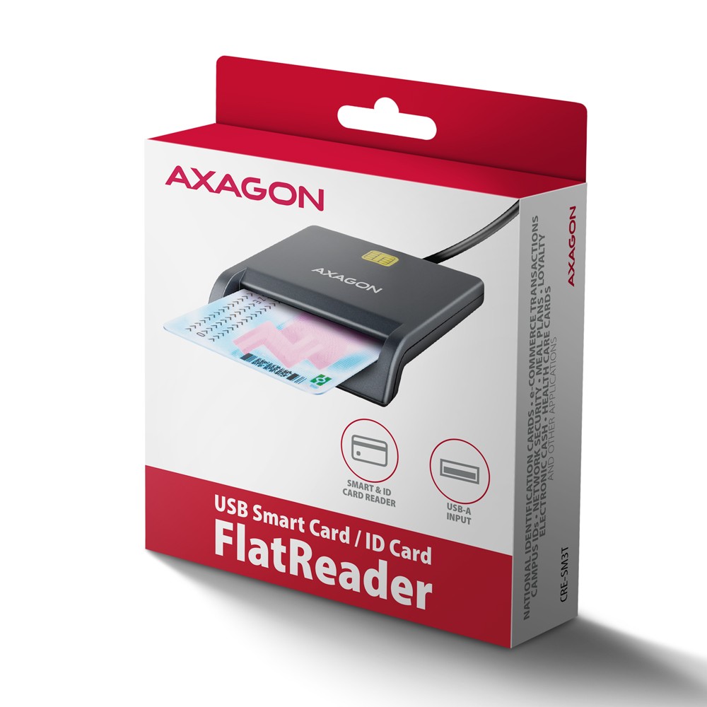 AXAGON CRE-SM3T USB Smart card FlatReader karšu lasītājs