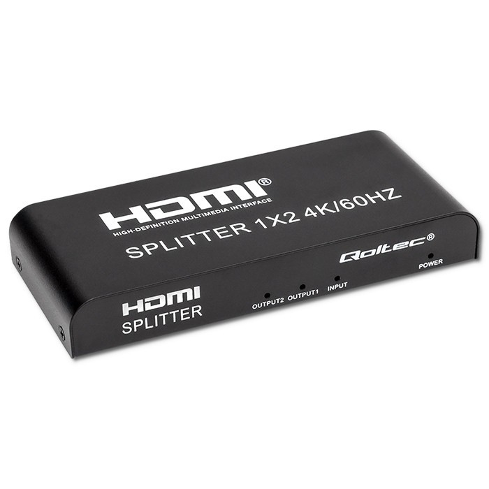 Qoltec 51797 Active HDMI Splitter 2 x HDMI 4K x 2K | 6Gb/s | 60Hz adapteris