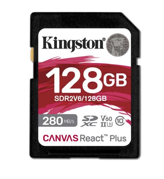 KINGSTON 128GB Canvas React Plus SDXC USB Flash atmiņa