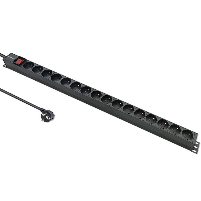 Power strip for RACK 16A PDU,16xFRENCH,vertical 54604 (5901878546049) elektrības pagarinātājs