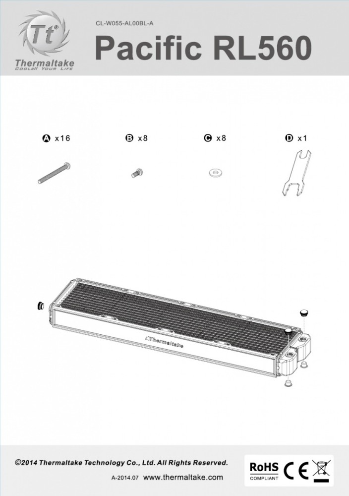 Thermaltake Pacific RL5 60 radiator CL-W055-AL00BL-A (841163059562) procesora dzesētājs, ventilators