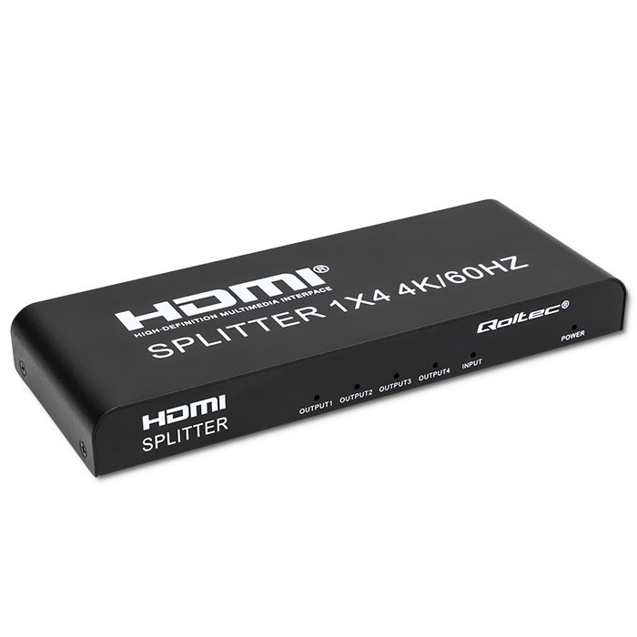 Qoltec 51799 Active HDMI Splitter 4 x HDMI 4K x 2K | 6Gb/s | 60Hz adapteris