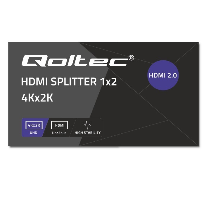 Qoltec 51797 Active HDMI Splitter 2 x HDMI 4K x 2K | 6Gb/s | 60Hz adapteris