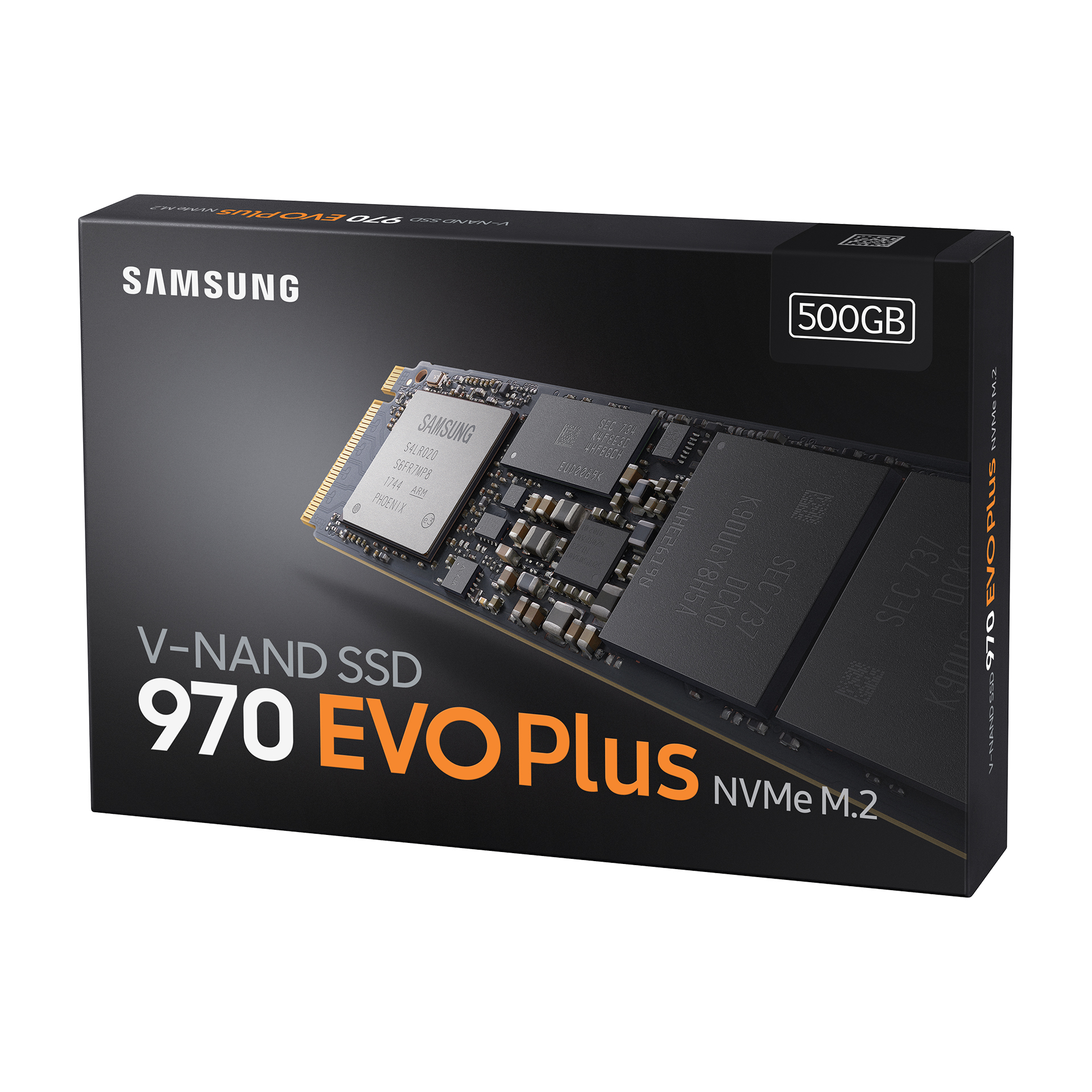 Samsung 970 Evo Plus 500 GB, SSD interface M.2, Write speed 3200 MB/s, Read speed 3500 MB/s SSD disks