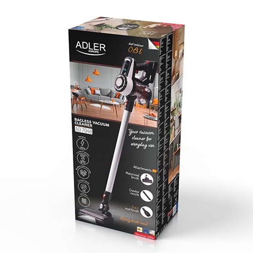 Adler Bagless vacuum cleaner with brushless motor technology AD 7048 Cordless operating, Handstick and Handheld, 220 V, Operating time (max) Putekļu sūcējs