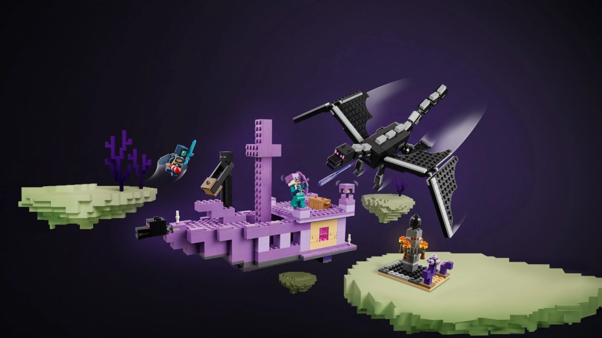 LEGO Blocks Minecraft 21264 The Ender Dragon and End Ship LEGO konstruktors