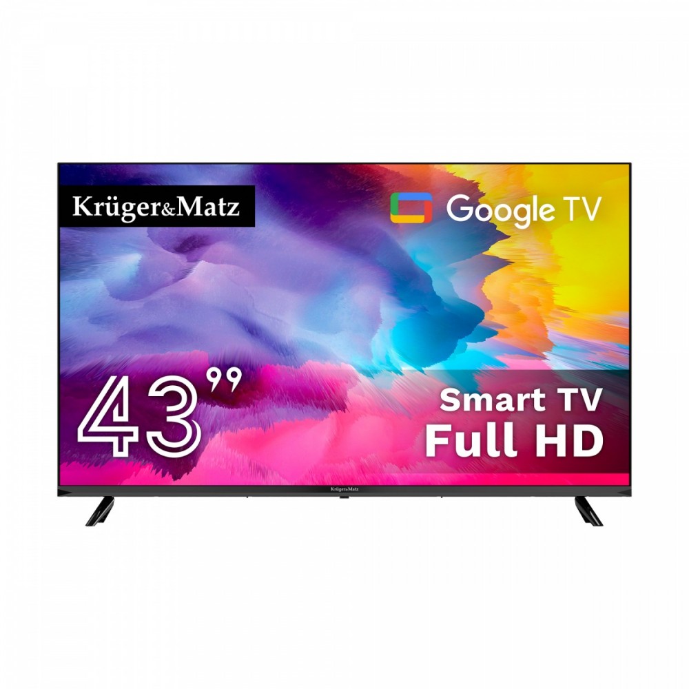 Telewizor Kruger&Matz 43" FHD Google TV 5.0  DVB-T2/T/C  H.265 HEVC LED Televizors