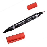 STAEDTLER Zweispitzmarker Lumocolor perm rot 10 Stuck