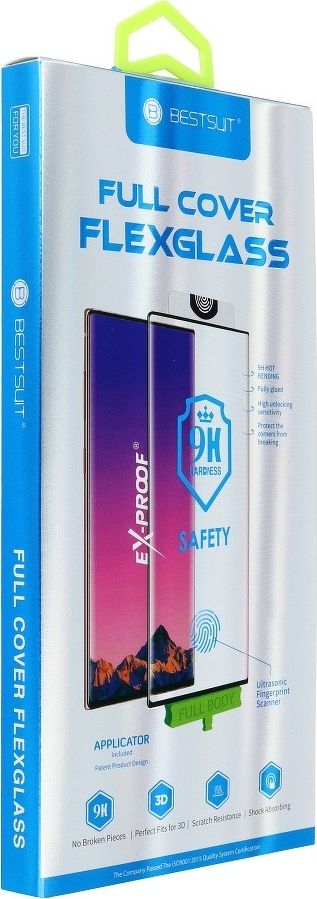 Bestsuit Szklo hybrydowe Bestsuit Flexible 5D Full Glue do Samsung Galaxy S21 czarny (Hot Bending) - dzialajacy czytnik 5903396096716 (59033 aizsardzība ekrānam mobilajiem telefoniem