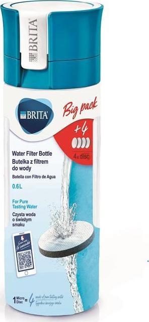 Brita Fill&Go Water filtration bottle 0.6 L Blue, Transparent Virtuves piederumi