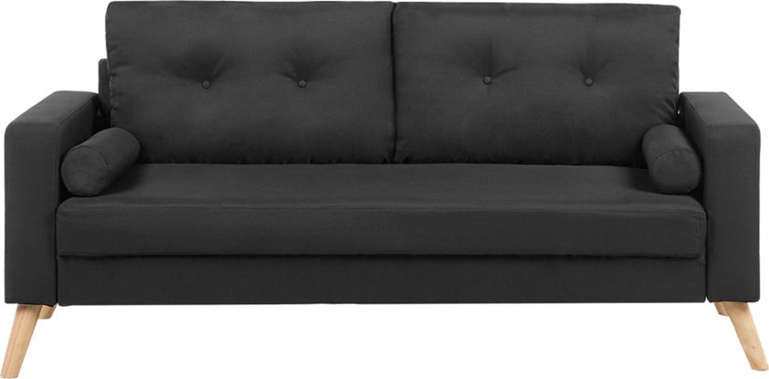 Beliani Sofa 2-osobowa czarna KALMAR 175620 (4251682220071) Dārza mēbeles