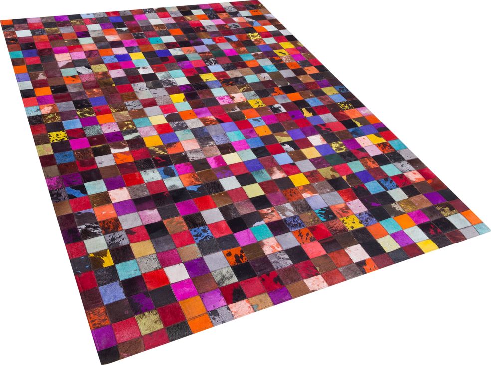 Beliani Dywan patchwork skorzany 160 x 230 cm wielokolorowy ENNE 63133 (4260580929467)