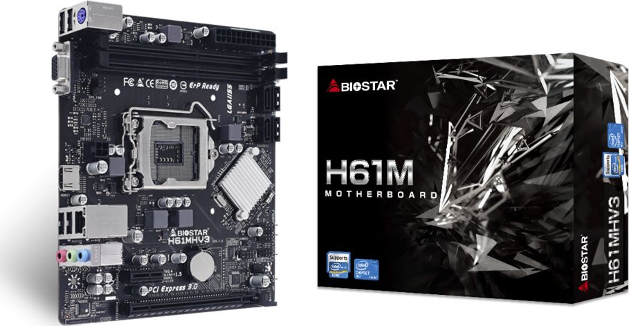 Biostar H61MHV3 (H61,S1155,mATX,DDR3,Intel) pamatplate, mātesplate