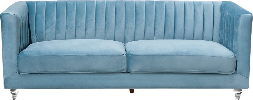 Beliani Sofa 3-osobowa welurowa jasnoniebieska ARVIKA 87441 (4260586354577) Dārza mēbeles